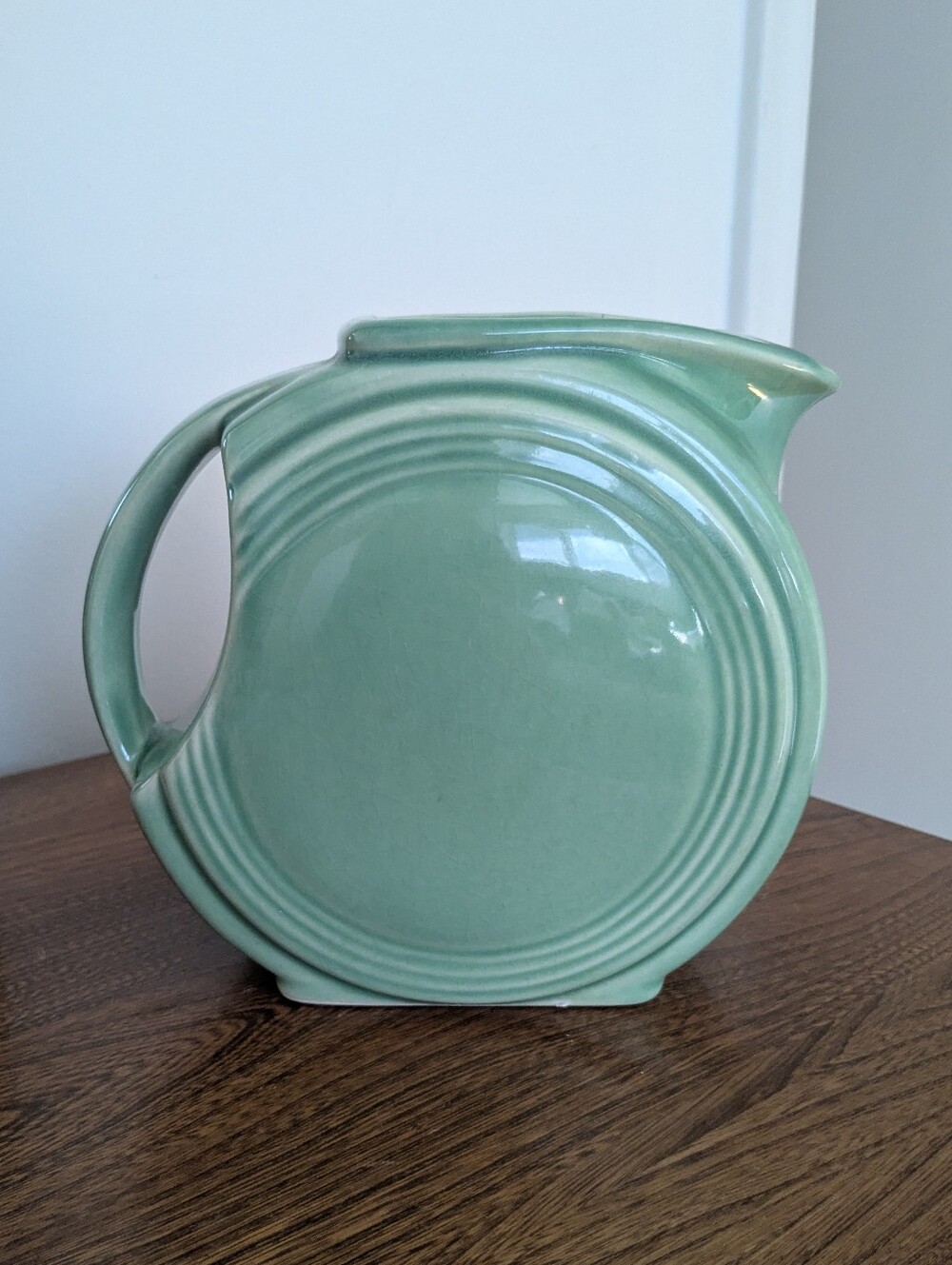 Art Deco Fiestaware Like Pitcher In Light Green
